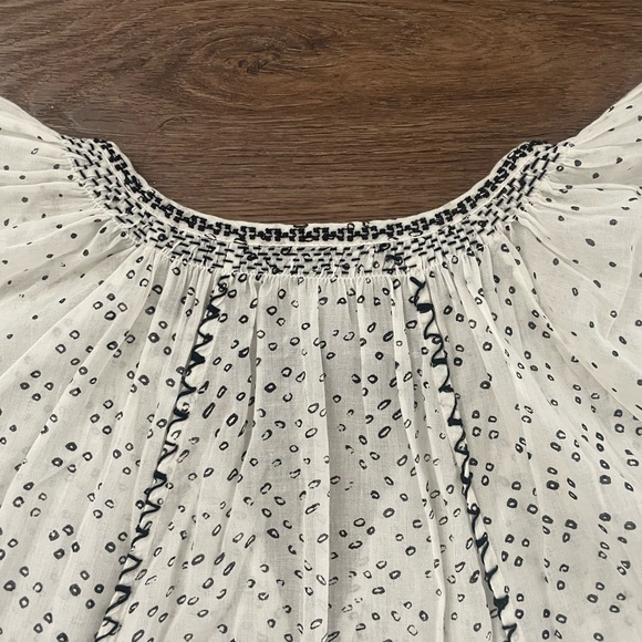 Ulla Johnson Rena Cream Top Flutter Sleeve Cotton - Picture 12 of 14